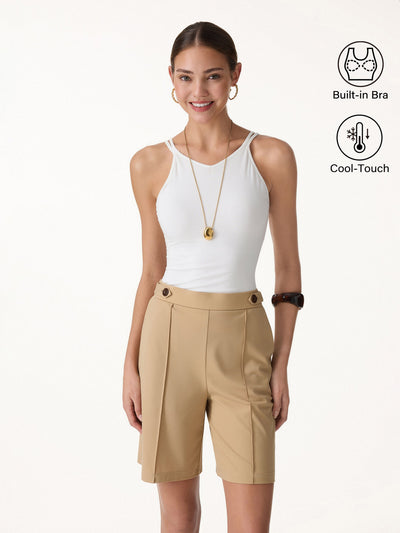 OGLmove CoolTouch V-Neck Spaghetti Bra Tank White XS