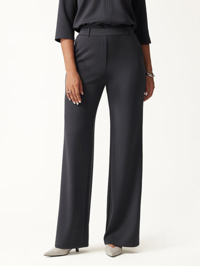 OGLmove High-Rise Wide Leg Pants with Pockets Regular Blue Charcoal