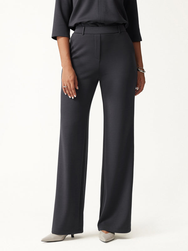 OGLmove High-Rise Wide Leg Pants with Pockets Regular Blue Charcoal
