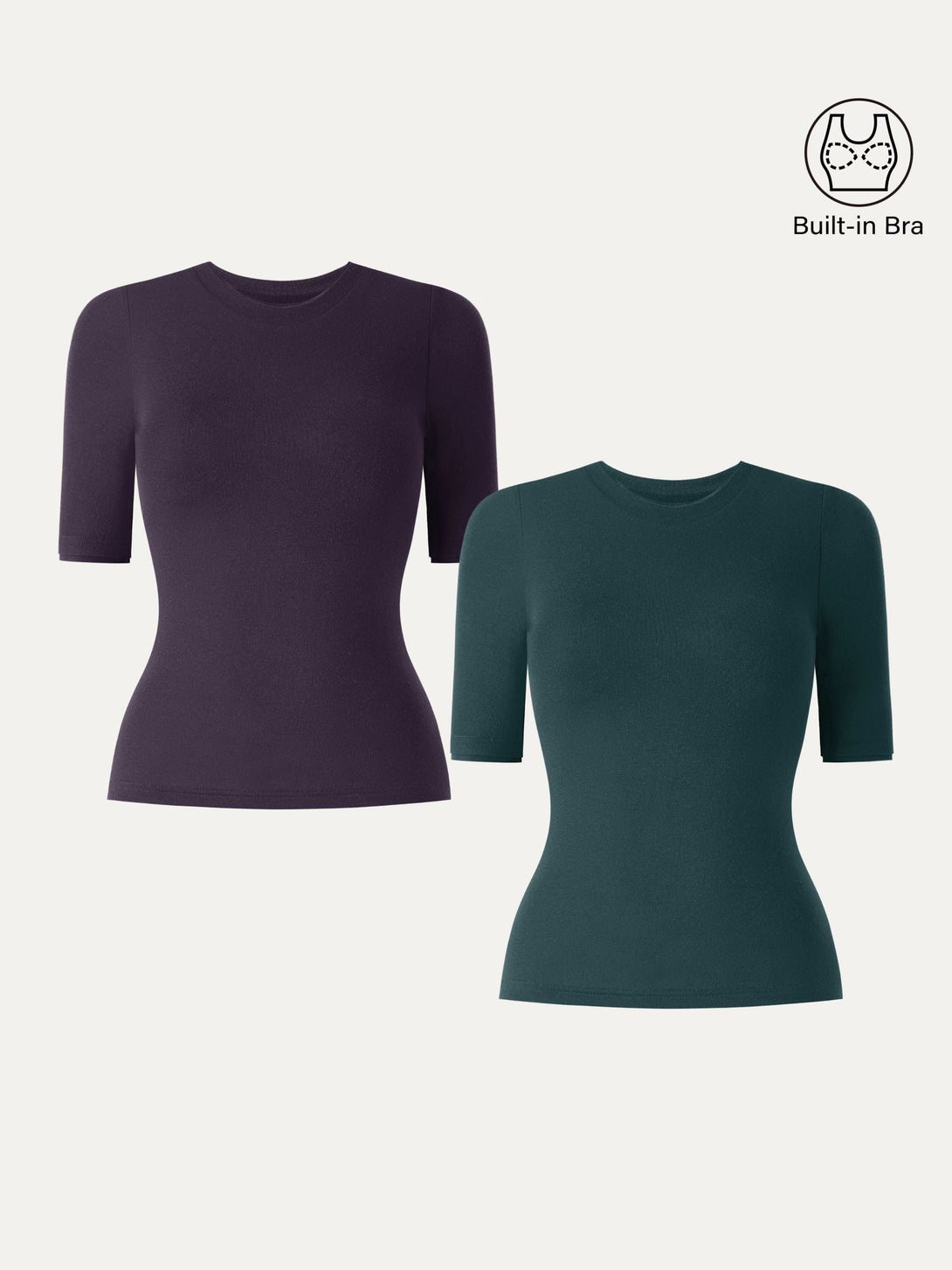 Lyocell Cashmere Crewneck Layered Cuff Brami Purple Gloam/Calactic Stream XS