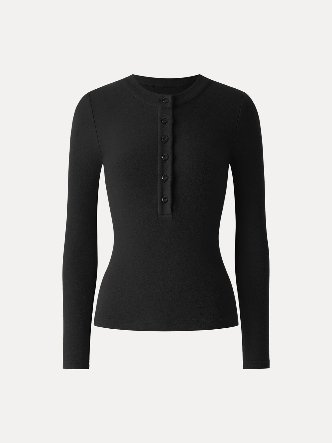 MaxWarm Henley Long Sleeve Top Black XS