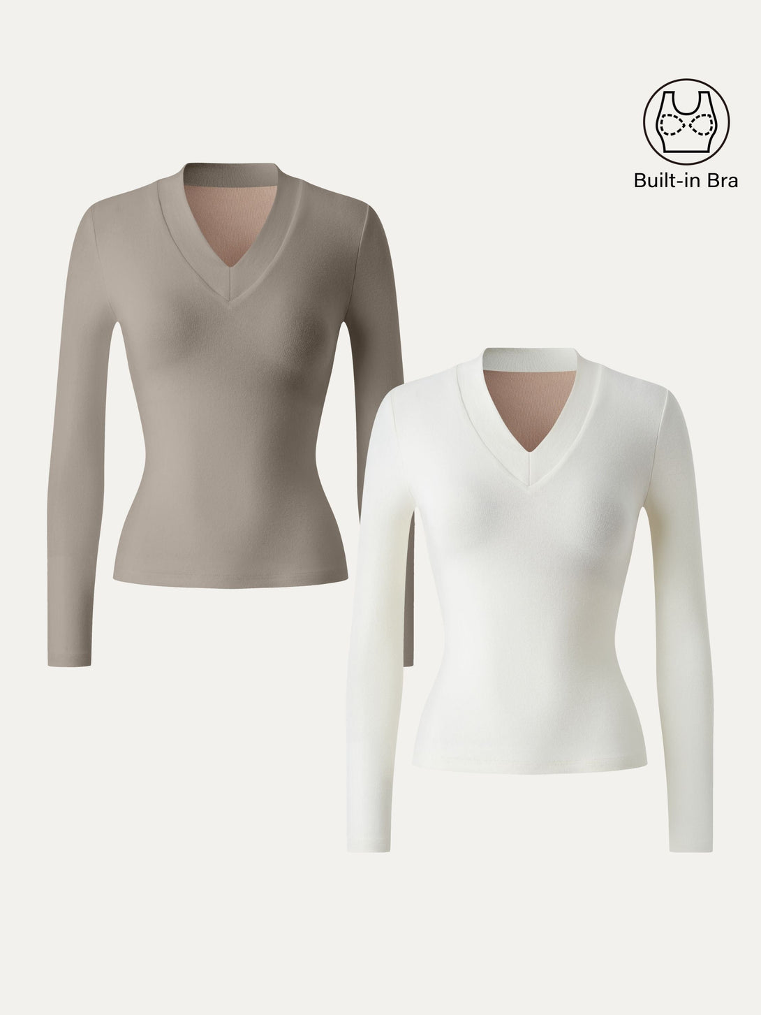 Essential V-neck Wide Binding Slimming Brami Top