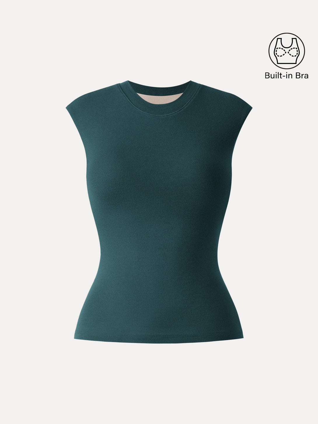 Lyocell Cashmere Crew Neck Wide Shoulder Brami