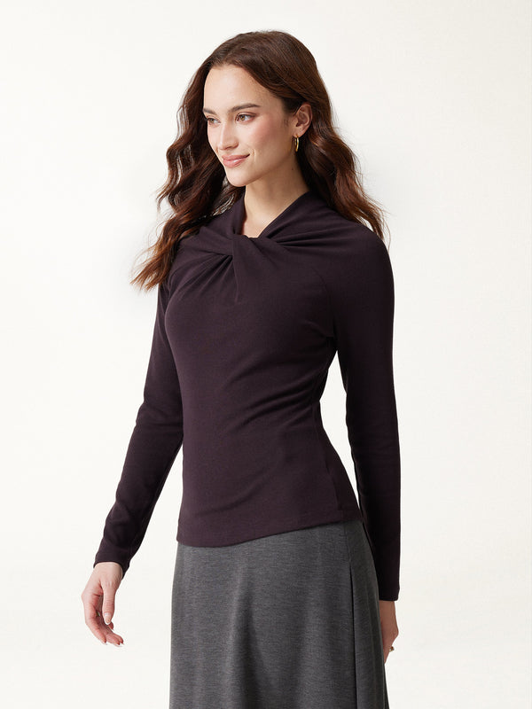 OGLmove LiteWarm Twisted V-Neck Long Sleeve Top