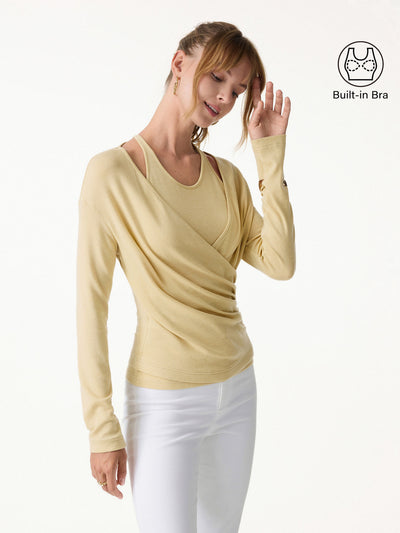 Summer Two-Piece Set Cami with Surplice Ruched Top Biscotti XS