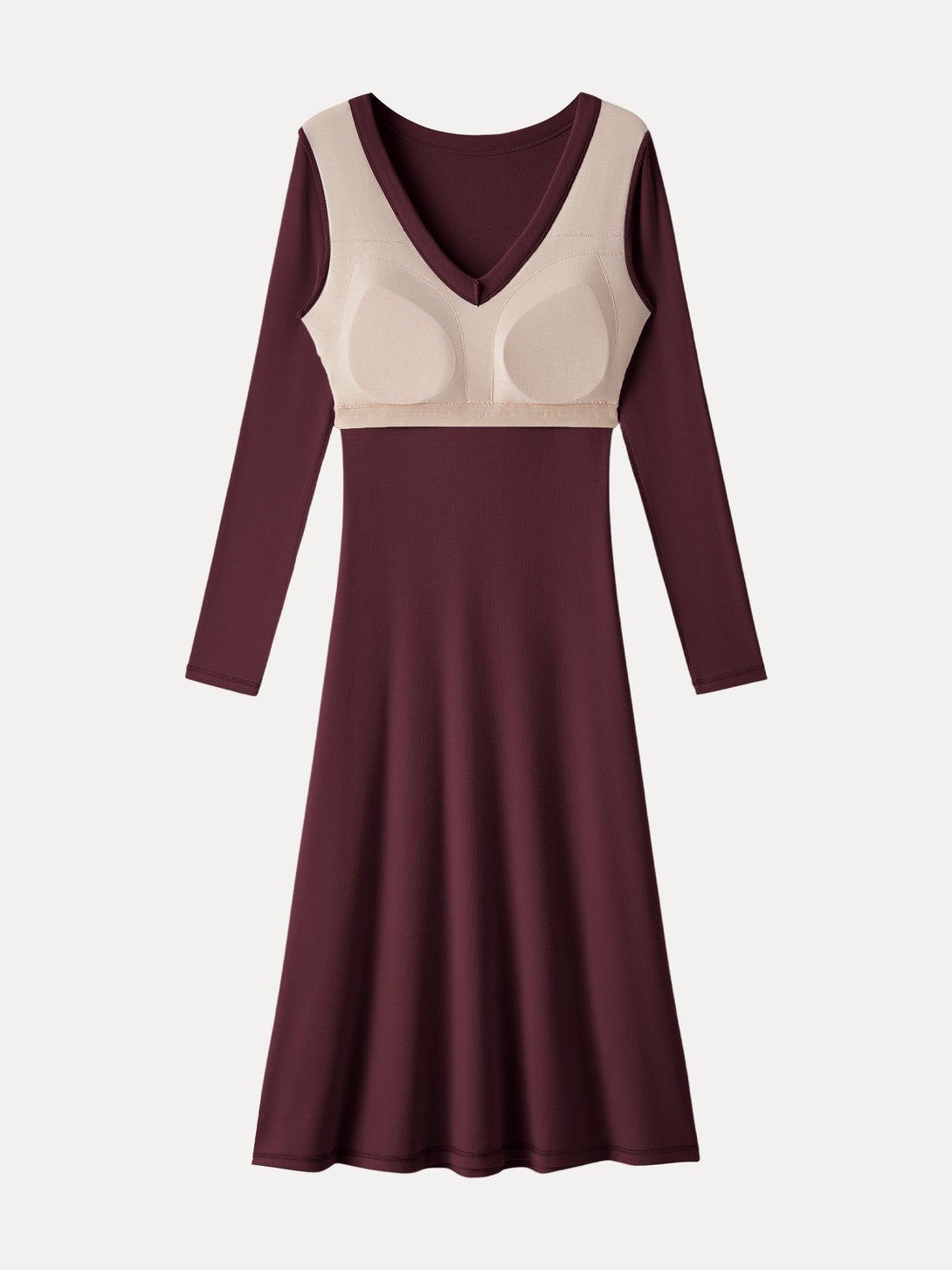 Everyday V-neck Long Sleeve Midi Brami Dress
