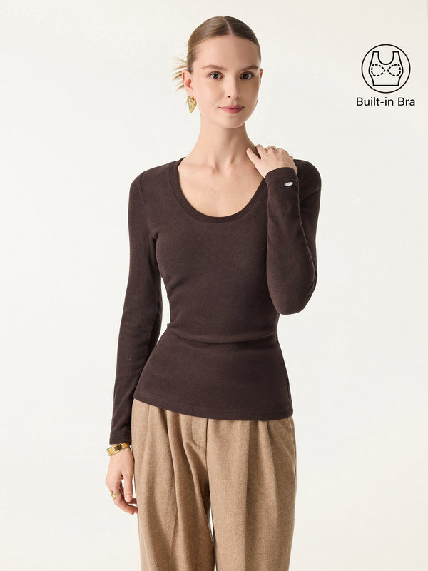 MaxWarm Round Neck Long Sleeve Brami Espresso Shut XS