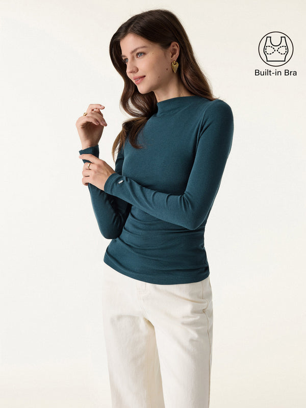 LiteWarm Mockneck Long Sleeve Brami Forest Night XS