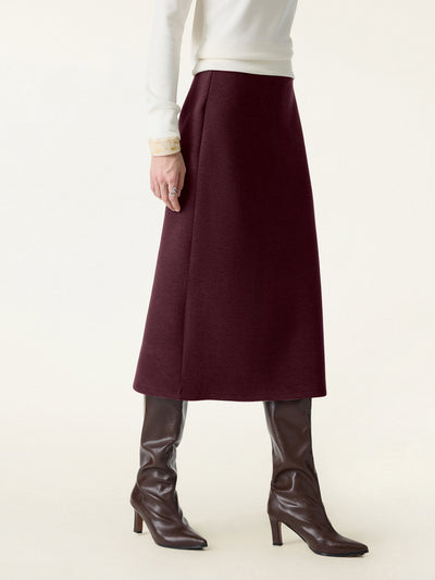 Slimming A-line Pull-on Midi Skirt Ruby XS