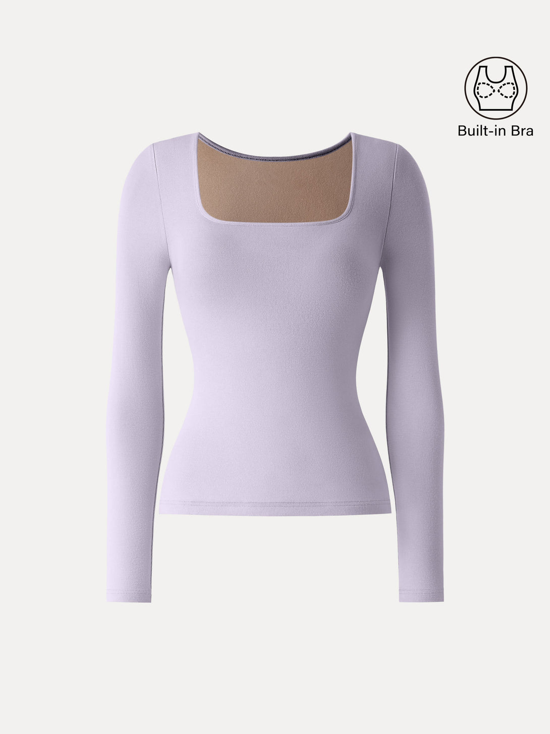 ProWarm Square Neck Long Sleeve Brami Lilac Mist XS