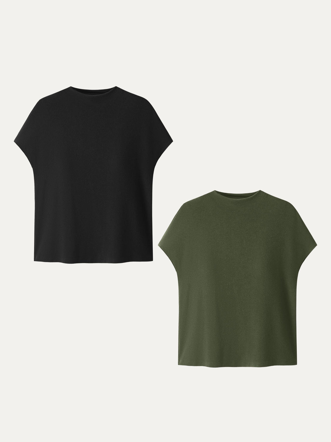 Essential Mockneck Short sleeves Brami Black/Deep Olive XS