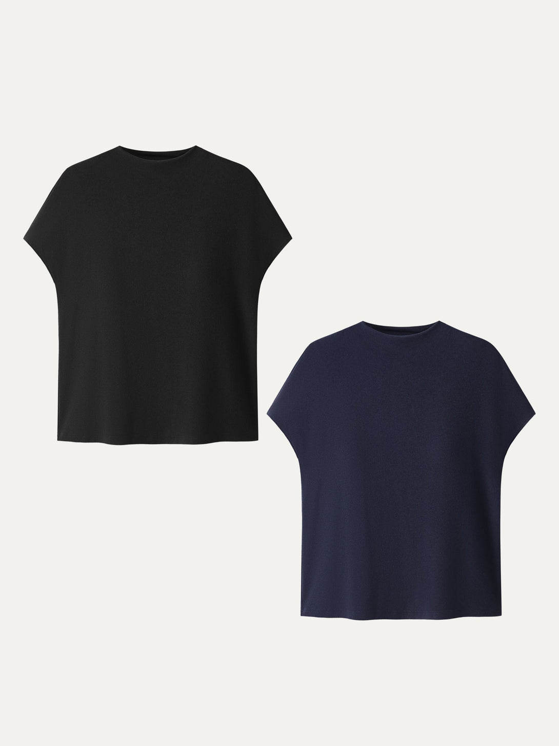 Essential Mockneck Short sleeves Brami Black/Midnight Navy XS