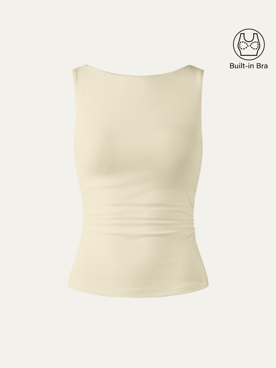 Elastic Open Back Brami Tank Butter Cream XS