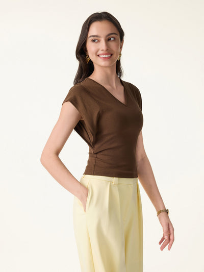 Cotton Lyocell V-Neck Summer Tee