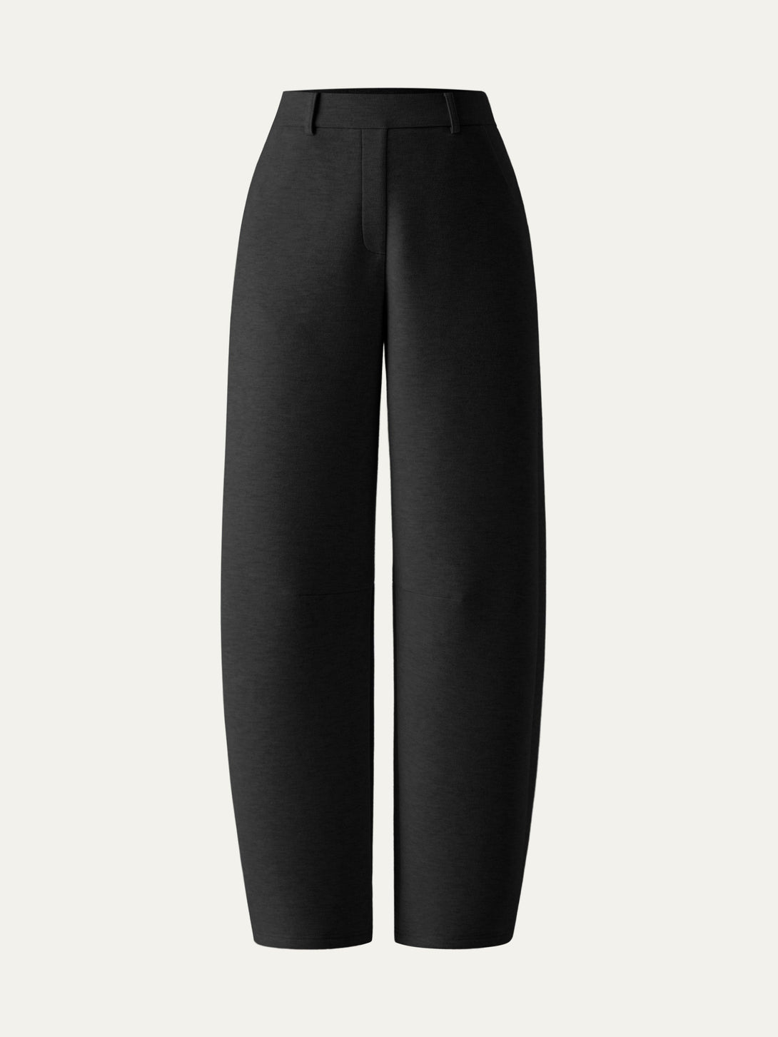 High Waisted Cozy Barrel Leg Pant Black XS