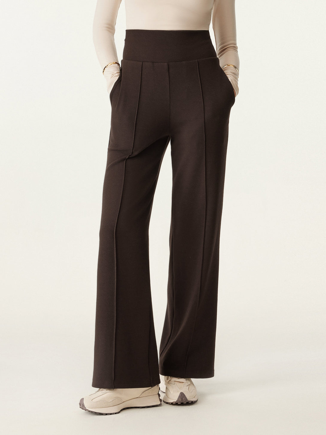 3Pcs Set Scoop Brami Tank & Surplice Top & Pin-Tuck Pant