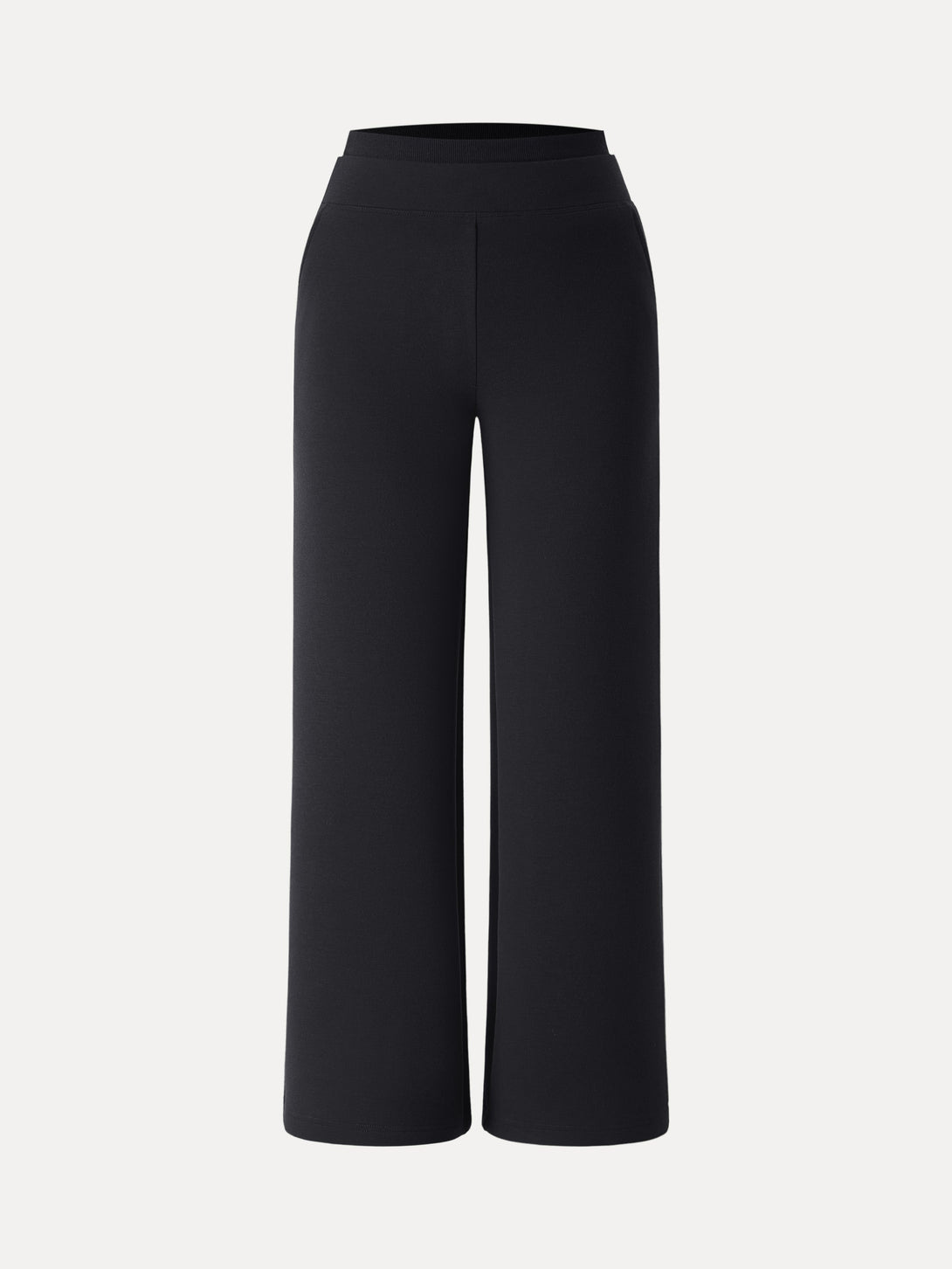 Double Waistband Straight Leg Pants with Pockets