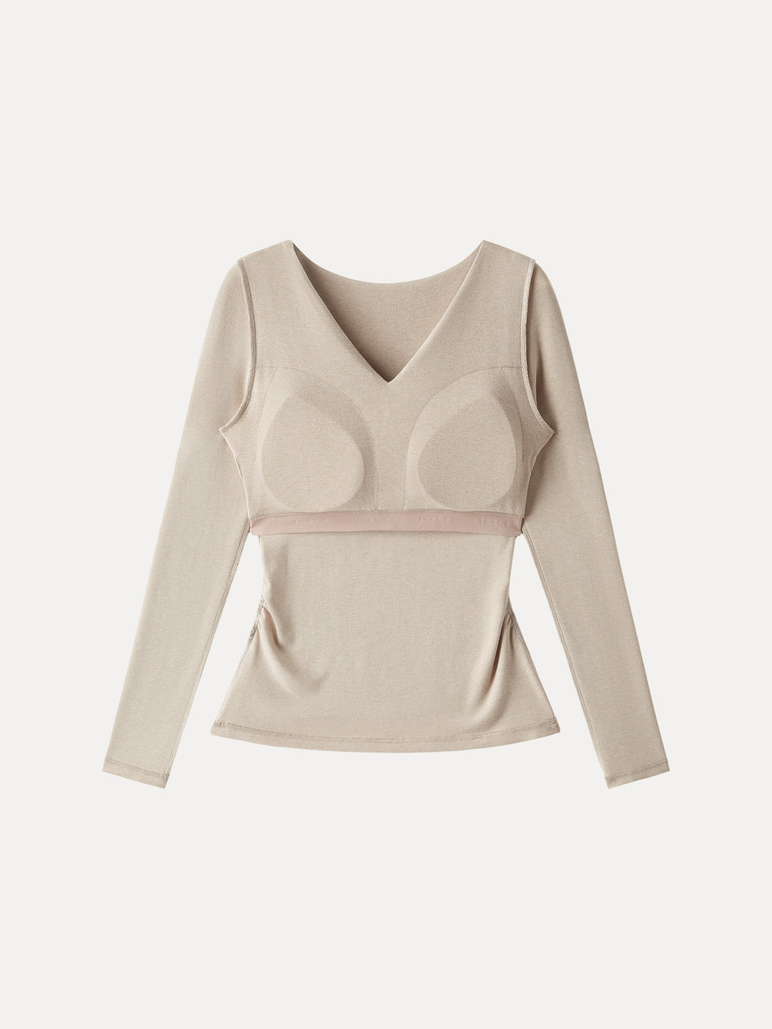 Flapped V-neck Side Ruched Brami