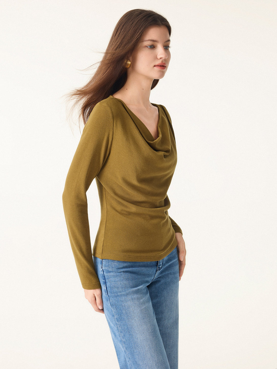 Effortless Cowl Neck Long Sleeve Top