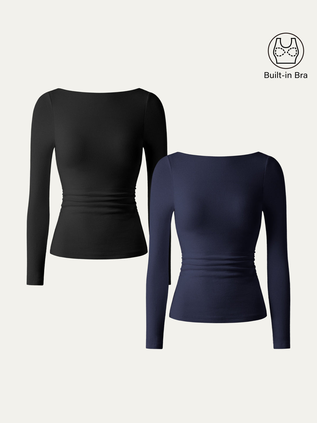 Open-Back Brami Top Black/Midnight Navy XS