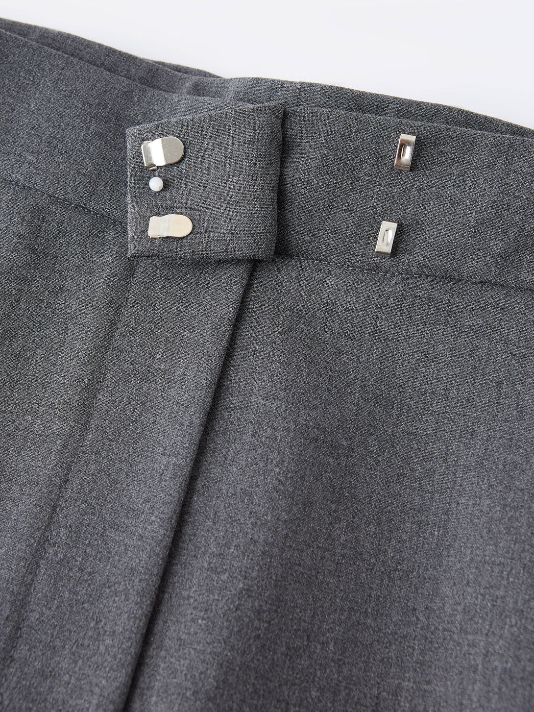 Double-Pleated Mid Rise Wide Leg Trousers
