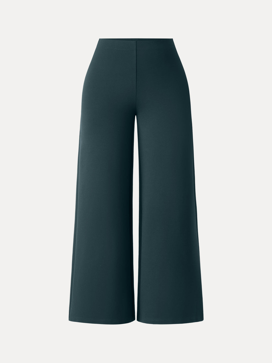 Tummy-Smooth Wide Leg Pull-on Pants with Pockets Petite Greenish Blue