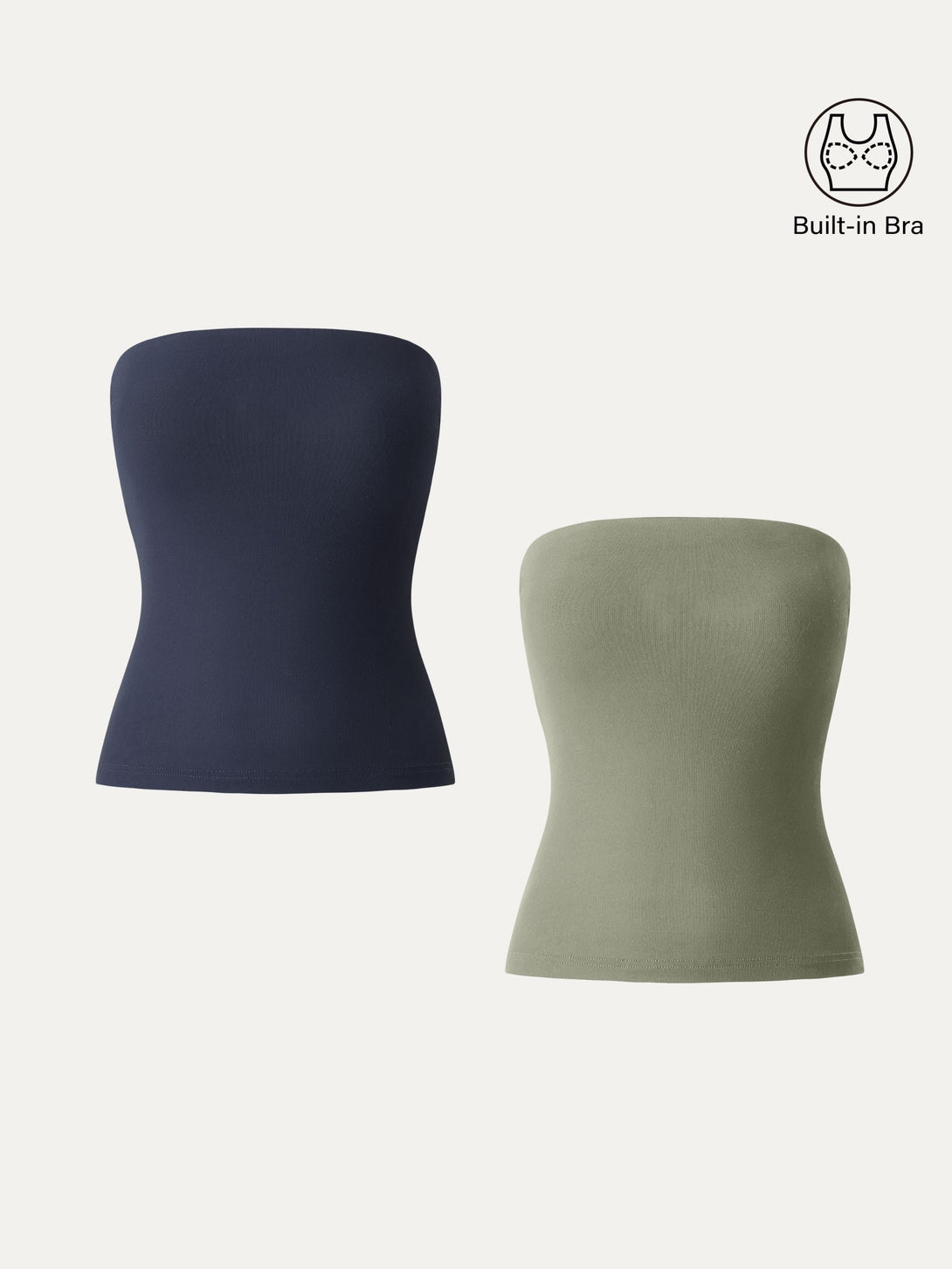 2Pcs Set Non-slip Essential Tube Brami Top Midnight Navy/Tate Olive XS