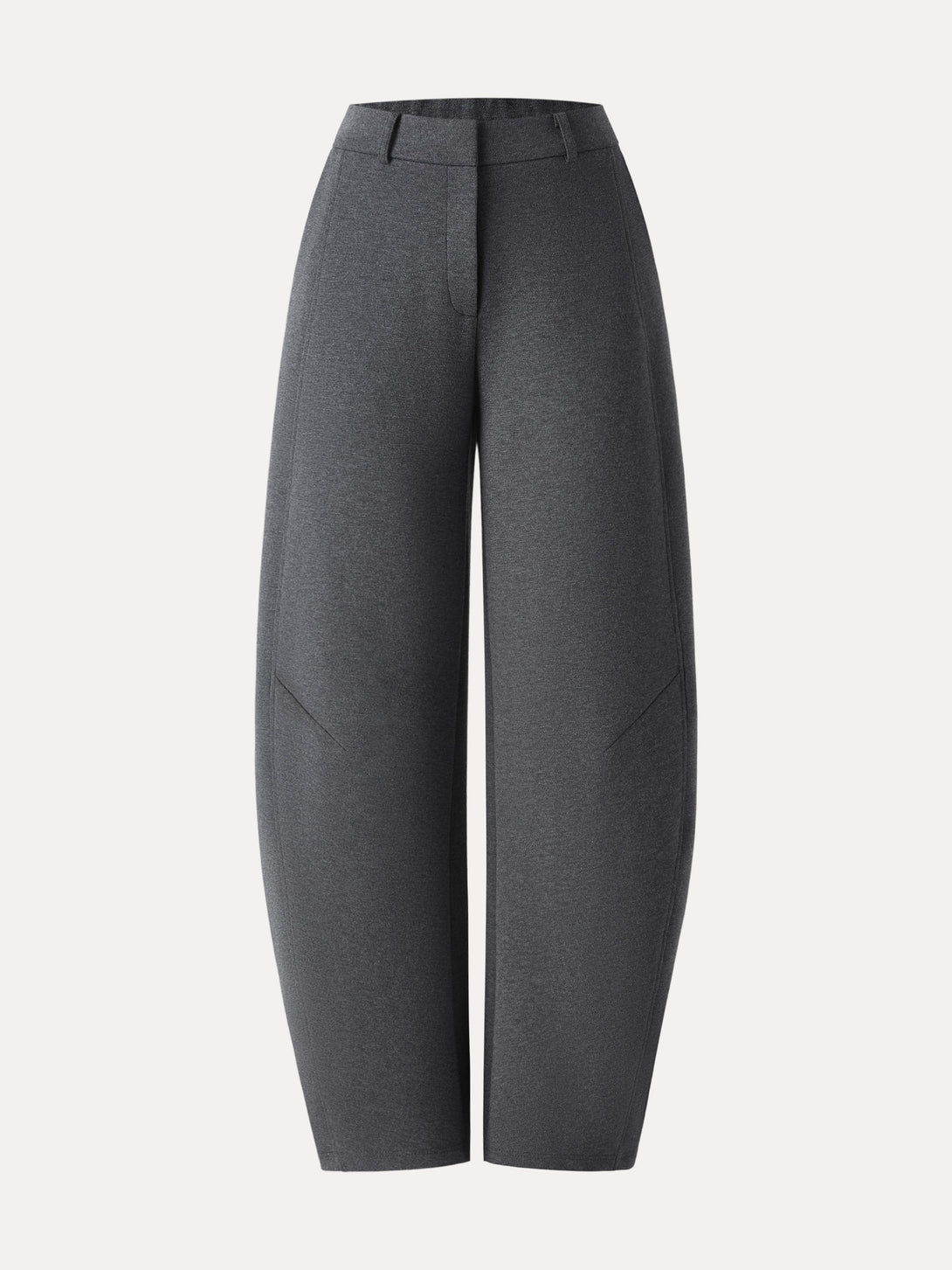 Stretch Mid Rise Barrel Leg Knit Pants with Pockets