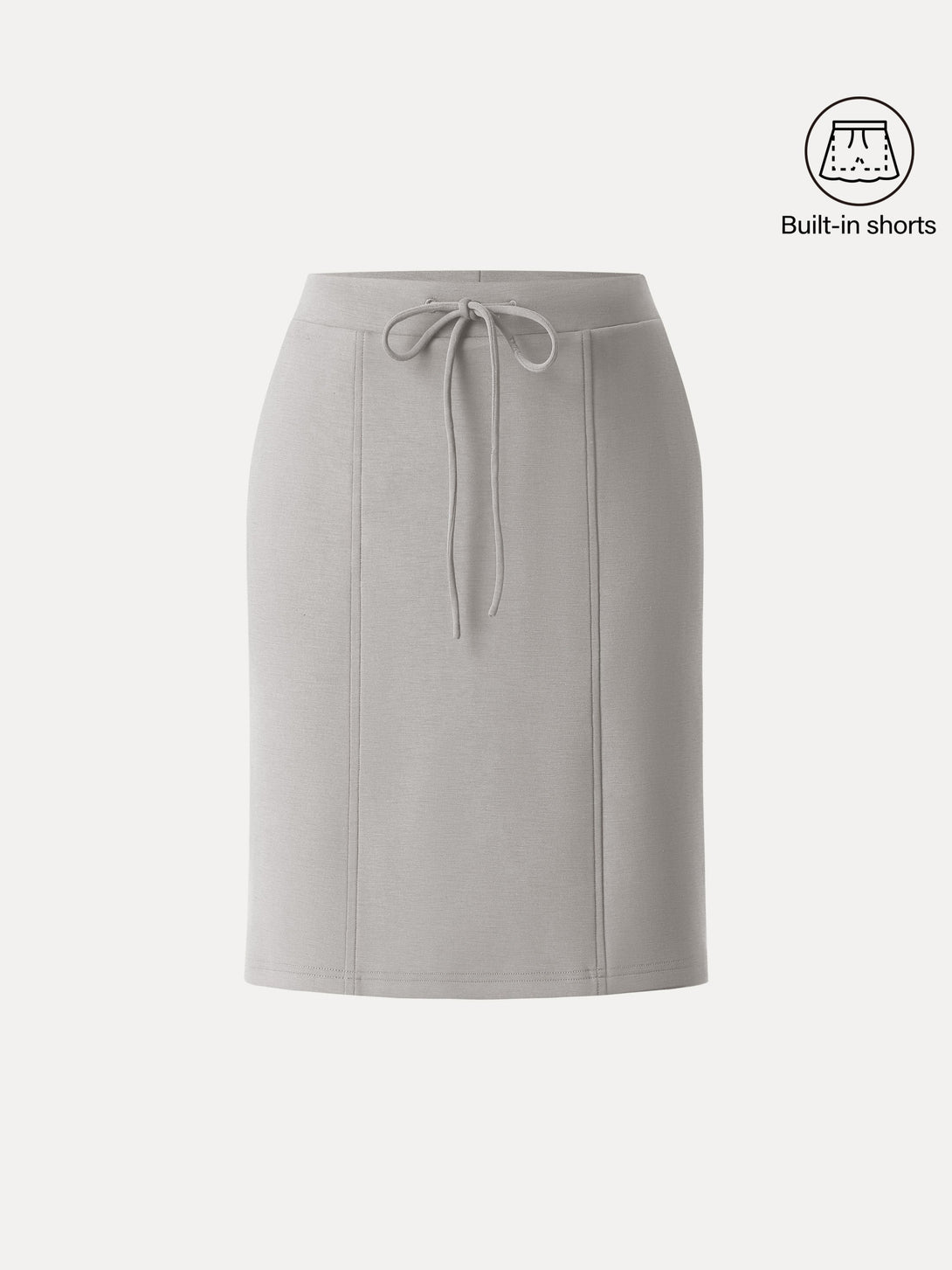 Modal Spacer A-line Pull-on Midi Skirt with Pockets Grey Steel XS