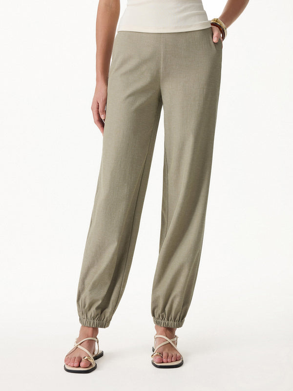 OGLmove Linen-like High-Rise Balloon Jogger Pants with Pockets