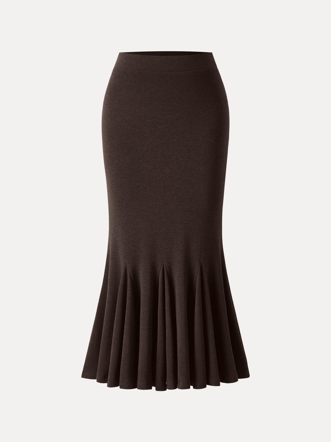 Brushed Inside Mermaid Flare Pull-On Midi Skirt Espresso Shut XS