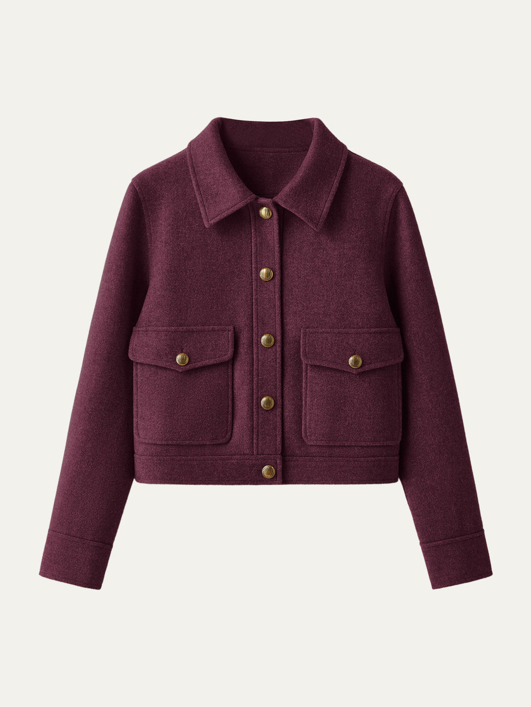 Point Collar Cargo Short Jacket Plum Berry XS