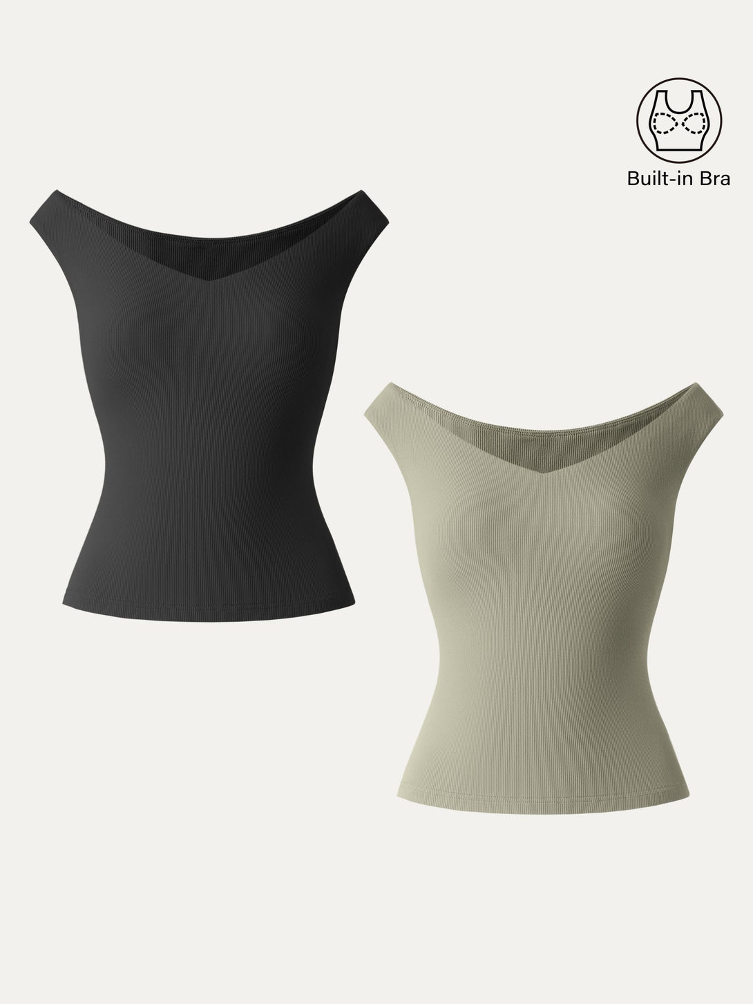 Essential V-neck New Airy Brami Black/Tate Olive XS