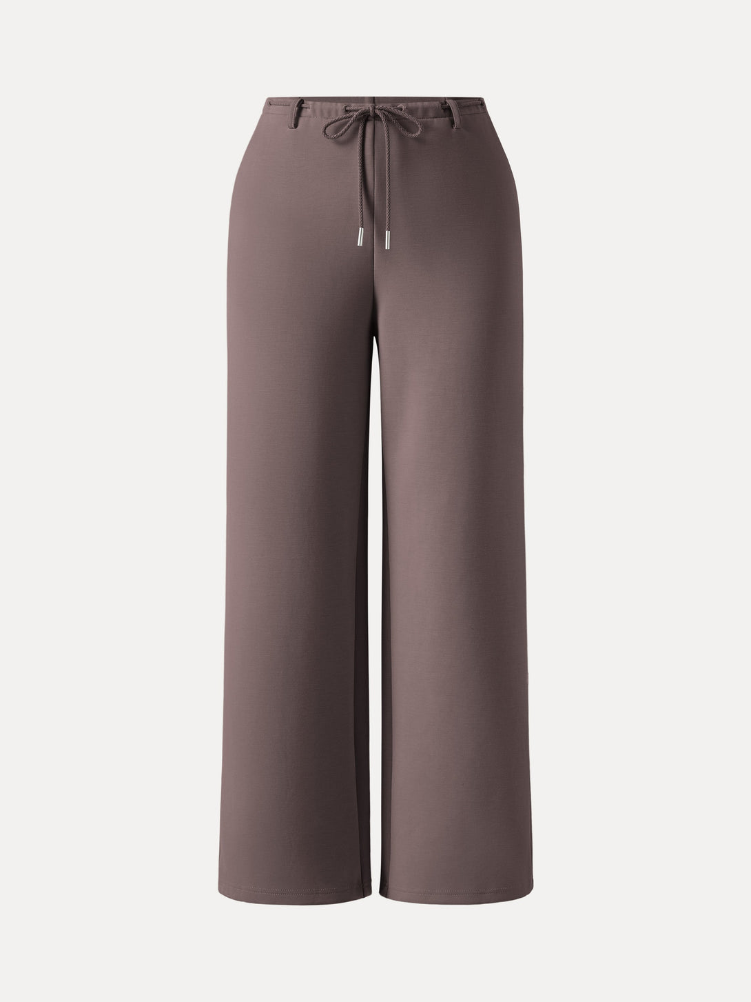 Flexible Mid Rise Straight Leg Pants with Pockets