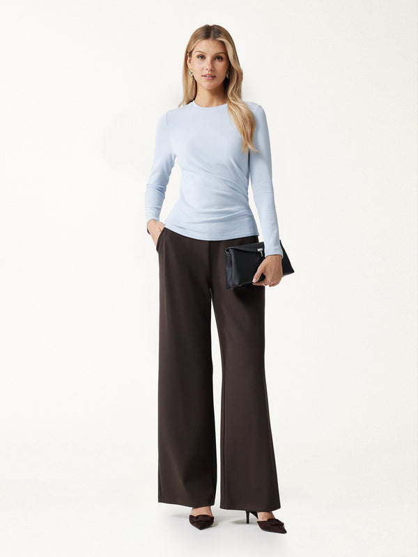 OGLmove ProWarm Crew Neck Long Sleeve Side-Tuck Built-In Bra Top 3.0
