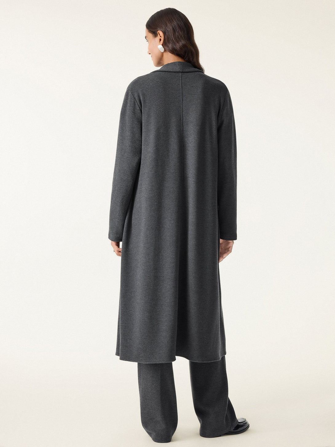 3Pcs Set Shawl Collar Cardigan & Crew Neck Top & Mid Rise Straight Leg Pants