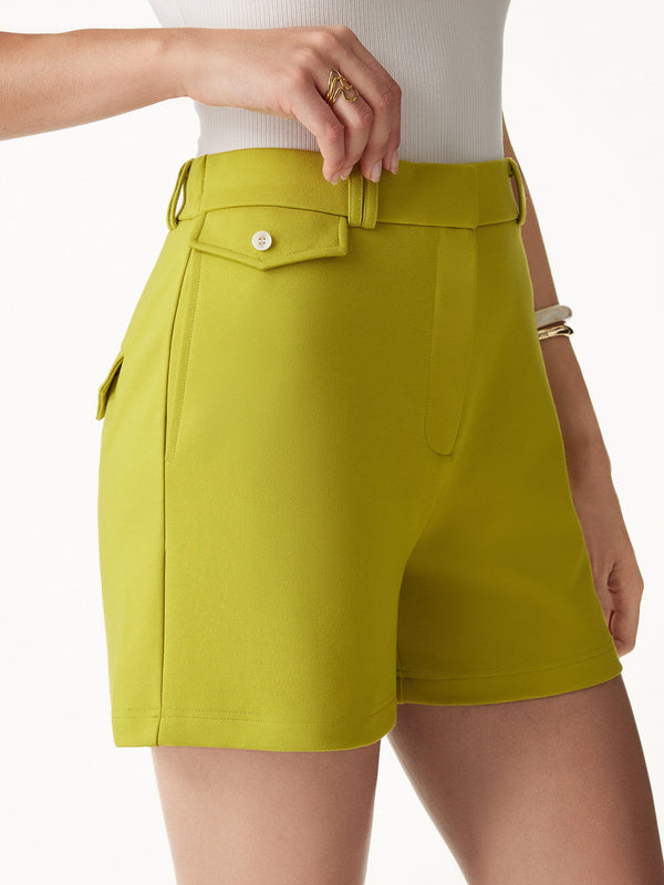 OGLmove Summer Ponte High Rise Shorts with Pockets