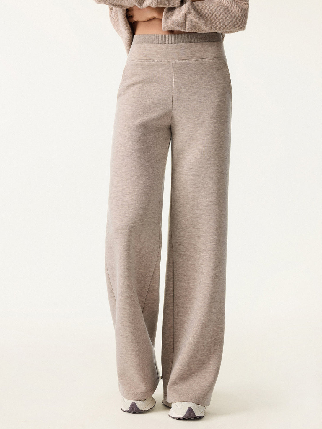 2Pcs Set Stand Collar Jacket & Double Waistband Straight Pants with Pockets