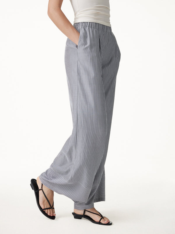 OGLmove Summer Poplin High-Rise Wide Leg Pants with Pockets