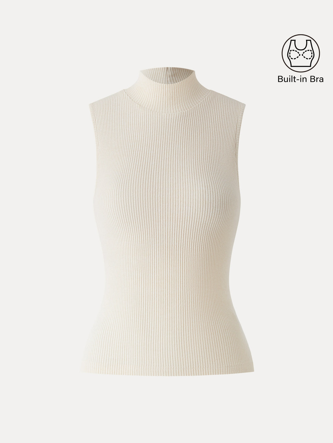 Textured Rib Mockneck Sleeveless Brami