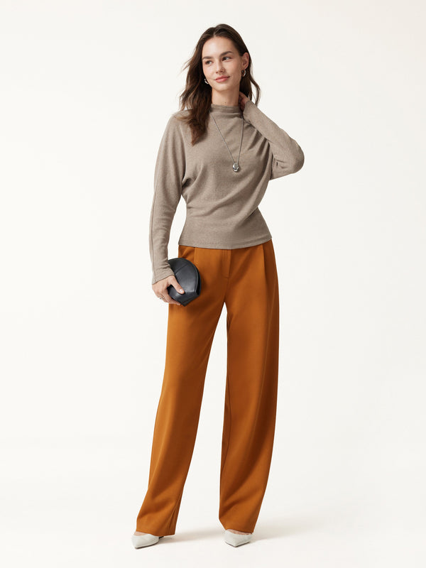 OGLmove Eco-Mousse® Mock Neck Batwing Sleeve Top