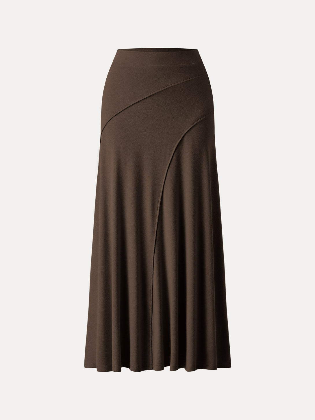Mid Rise Pull-on Flared Maxi Skirt Espresso XS