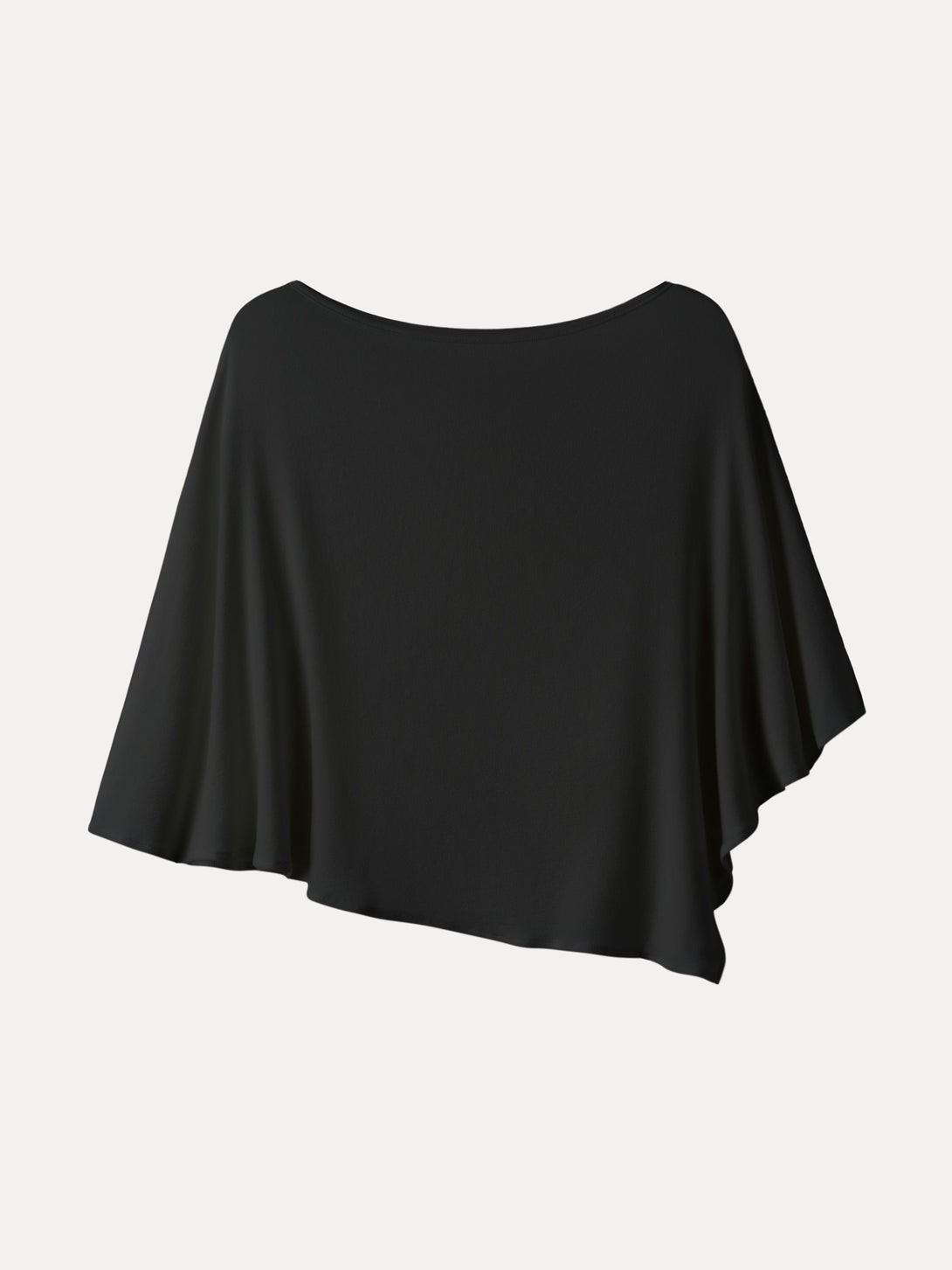 Lyocell Wool Semi-Sheer Cape Top Black XS