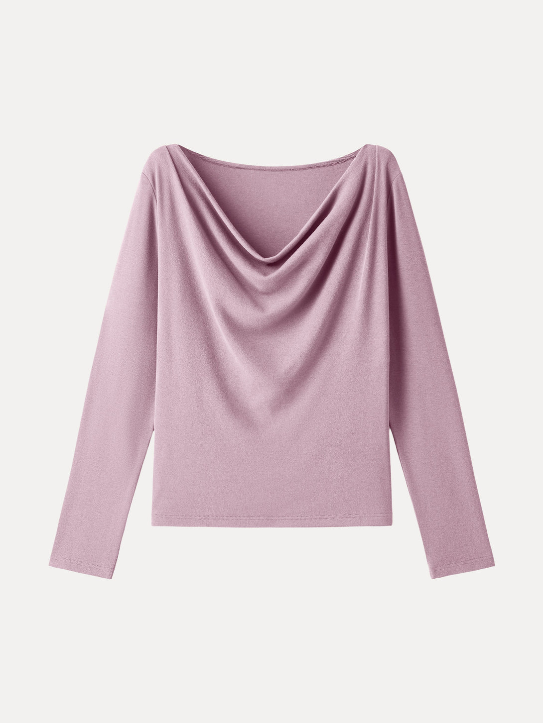 Effortless Cowl Neck Long Sleeve Top Opera Mauve XS