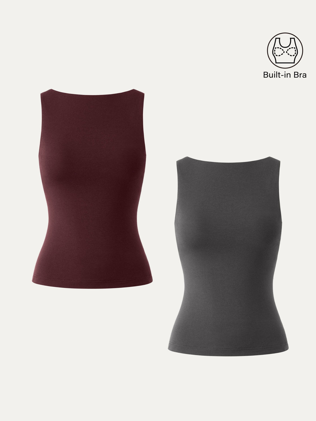 Stretch Cotton Boatneck Brami Tank