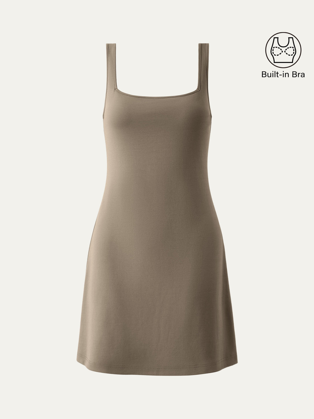 Everyday Square Neck New Airy Brami Dress Tortilla S