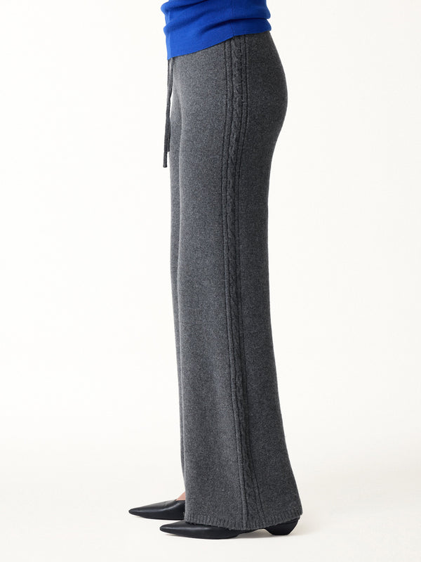 OGLmove Merino-Blend Drawstring Wide-Leg Knit Pants Heather Midnight Grey XXS