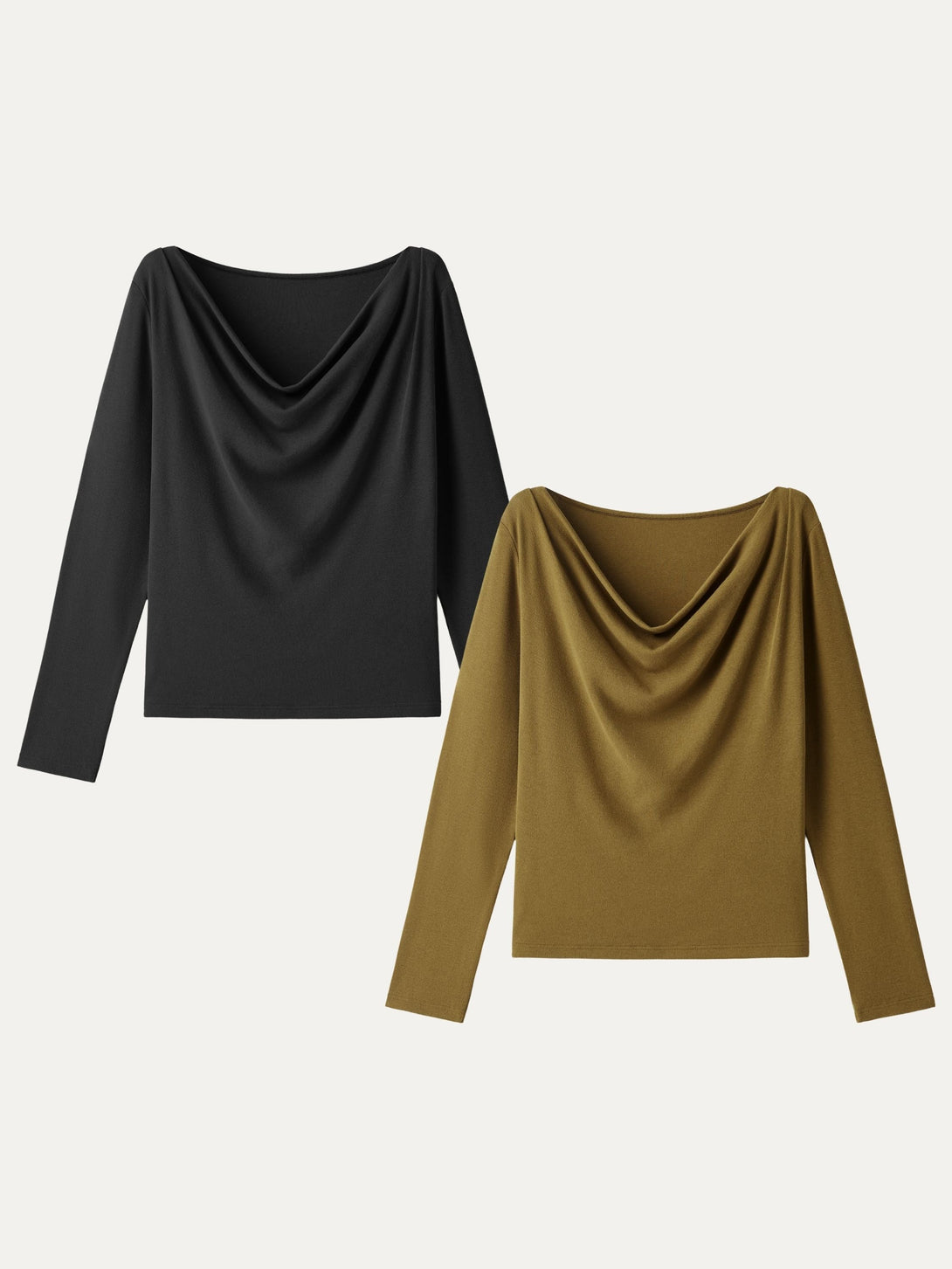 Effortless Cowl Neck Long Sleeve Top