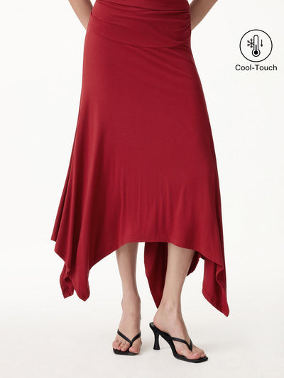 OGLmove CoolTouch Handkerchief Hem Ankled Skirt Orange Flame XS