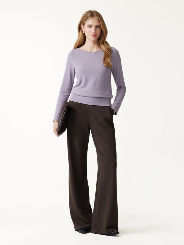 OGLmove ProWarm V-Neck Long Sleeve Banded Hem Top